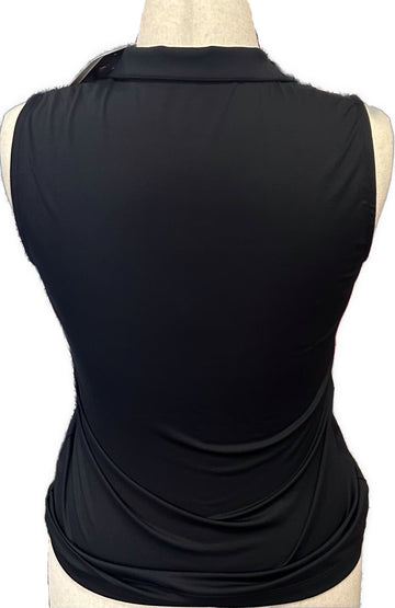 New EP NY Women's Black Sleeveless Polo w/Purple Trim Size M MSP$80 - 0