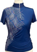 New EP NY Women's Short Sleeve Zip Mock Golf Polo Inky MSP$88-1
