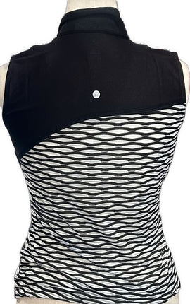 New EP NY Women's Black & White Sleeveless 1/4 Zip Polo Size M MSP$84 - 0