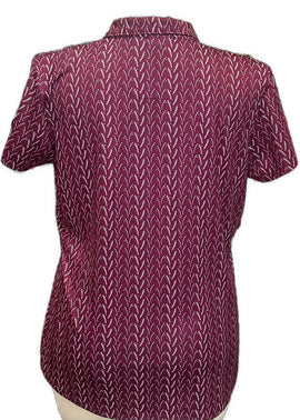 Pebble Beach Burgundy & White Short Sleeve Women's Golf Polo Size XL - 0
