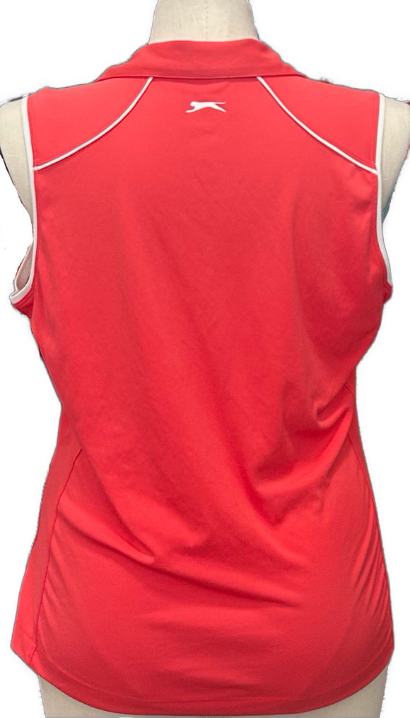 Slazenger Women’s 1/4 Zip Sleeveless Polo w/White Trim Size XL