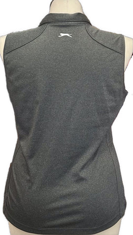 Slazenger Women’s Dark Gray Heather 1/4 Zip Sleeveless Polo Size XL - 0