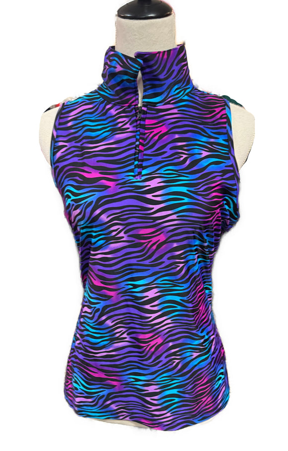 Tzu Tzu Electric Zebra Allie Sleeveless Golf Top Size L MSSP$99