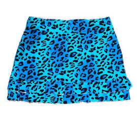 Tzu Tzu Blue Leopard Print Cha Cha Golf SKort Size M MSP$150 - 0