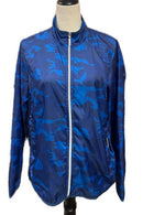 GGBlue Women's Blue Camo Print Full-zip Windbreaker Size M MSp$110-1