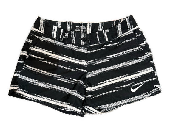 Nike Golf Women's Black & White Striped Golf Shorts Size 6 MSP$70