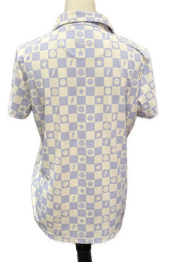 Swing Juice Women's Golf Smile Face Polo Size L MSP$88