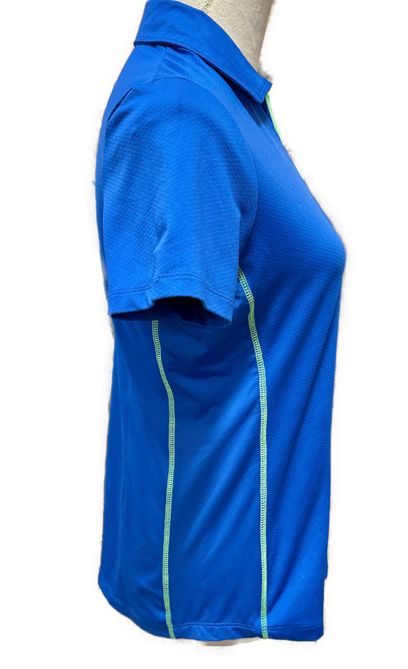 Jofit Women's Royal & Lime Short Sleeve Golf Polo Size M