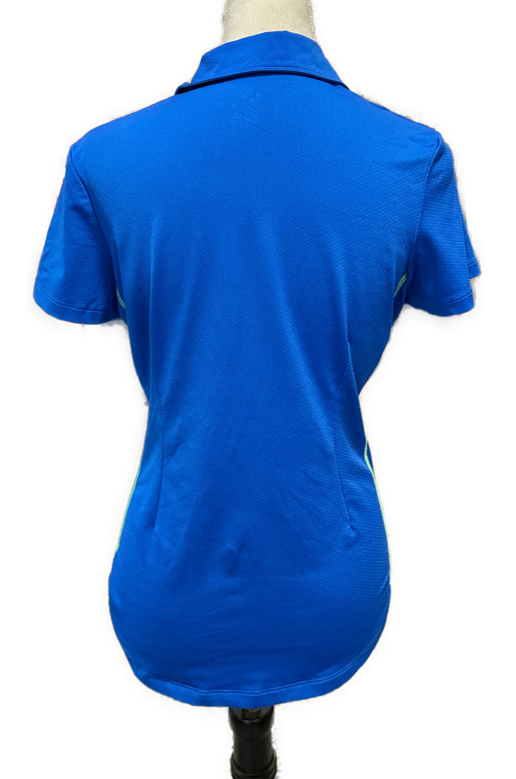 Jofit Women's Royal & Lime Short Sleeve Golf Polo Size M