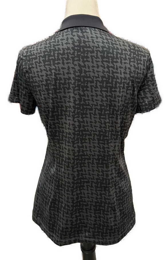 Nike Golf Women's Black & Gray Print Polo Size M