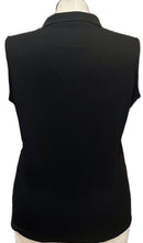 Sport Haley Solid Black Sleeveless Golf Polo Size XL-2