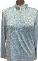 Court Haley Women's Blue & White Patterned Pullover Size XL-1