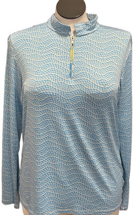 Court Haley Women's Blue & White Patterned Pullover Size XL