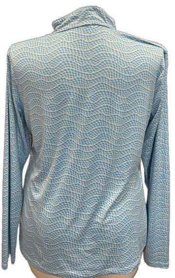 Court Haley Women's Blue & White Patterned Pullover Size XL - 0