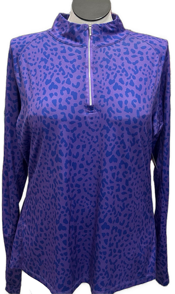 Lady Hagen Purple Animal Print Golf Pullover Size XXL