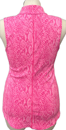 Ella Belle Pink Python Print Sleeveless Golf Top Size XL (4) - 0