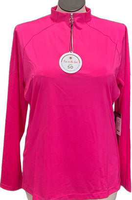 New Tail Activewear Tallula Long Sleeve Golf Top Passion Pink Size XXL MSP$90