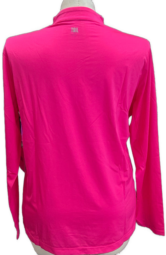 New Tail Activewear Tallula Long Sleeve Golf Top Passion Pink Size XXL MSP$90
