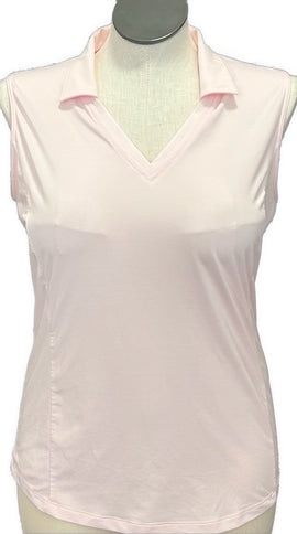 Lady Hagen Light Pink Sleeveless Women's Golf Polo Size L MSP$50