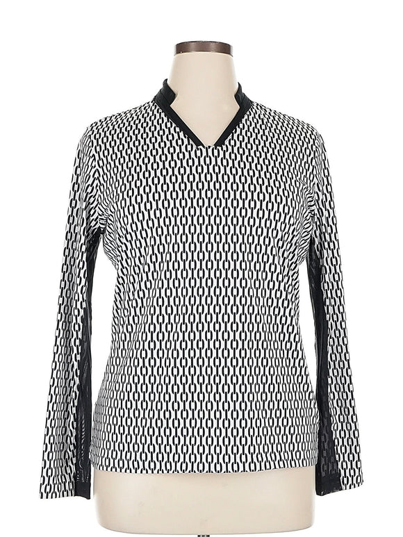 Tail Women's White & Black Link Long Sleeve Golf Top Size XL MSP$100