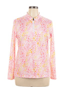 Tail Women's Pink & White Animal Print Sun Shirt Size XL MSP$100-1