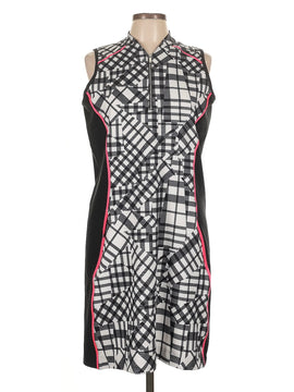 Tail Black & White Patchwork Print Sleeveless Golf Dress Size L MSP$100