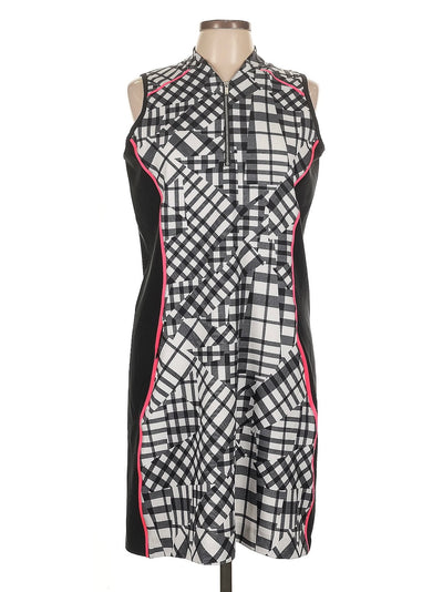 Tail Black & White Patchwork Print Sleeveless Golf Dress Size L MSP$100