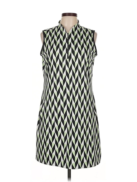 Tail Activewear Green, White & Black Geo Print Golf Dress Size L MSp$105