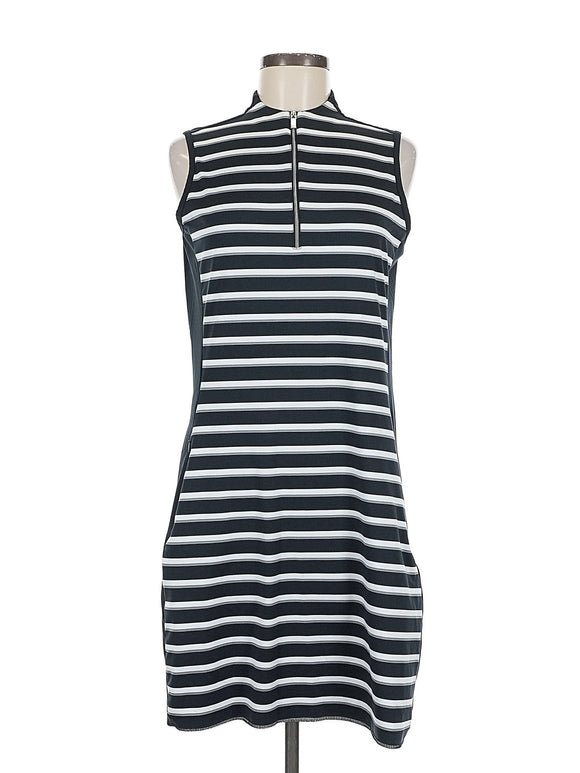 Tail Activewear Black & White Striped Sleeveless Golf Dress Size M