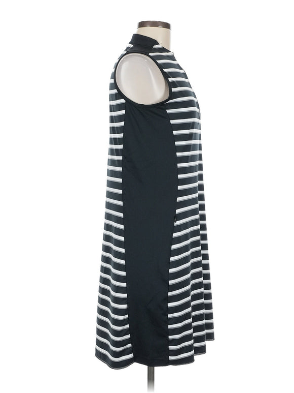 Tail Activewear Black & White Striped Sleeveless Golf Dress Size M