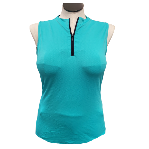 Tribal Sport Teal & Navy Sleeveless Top Size M MSP $87