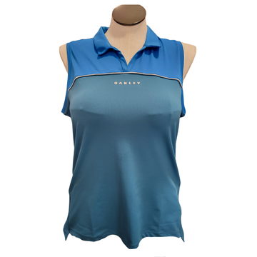 Oakley 2 Tone Blue Sleeveless Women's Golf Polo Size XL MSP$65