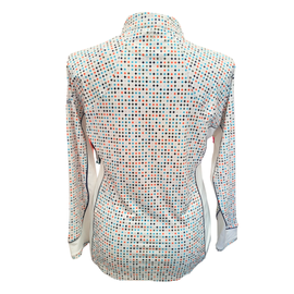 New Women's Peter Millar White w/Multicolored Print 1/4 Zip Pullover Size L MSP$110 - 0