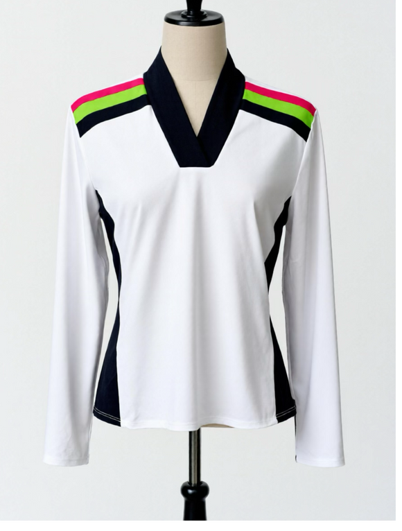 New Kinona The A-Team Longsleeve Golf Top - White MSP$135