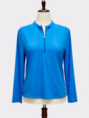 New Kinona Blue Backswing Beauty Longsleeve Golf Top Size L MSP$134-1