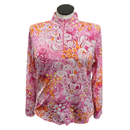 Ibkul Pink, WHite & Orange Swirls Print Sun Shirt Size XL MSP$100-1