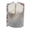 NEW Greg Norman Women's White 1/2Zip Pullover w/Leaf Print Size L MSP$90-1