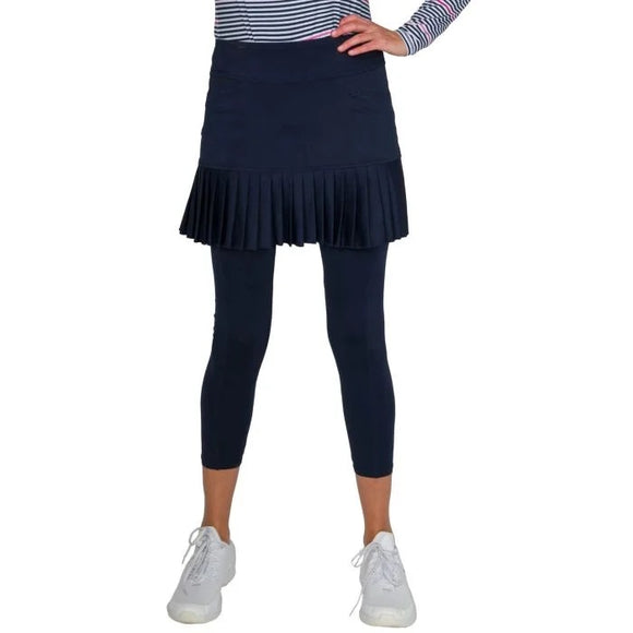 Jofit Womens Navy Knife Pleat Golf Skirt w/Leggings Size S MSP$90
