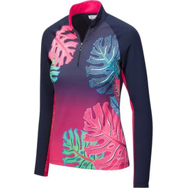 Greg Norman Women's SolarXP Navy Botanic Long Sleeve Golf Top Size S MSP$89