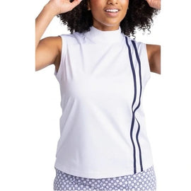 Kinona Women's White No Break White Sleeveless Golf Top Size L MSP$114