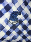 New Ibkul Women's Navy Gingham Long Sleeve Zip Mock Sun Shirt Size XS MSP$101-3