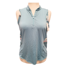 Lucky in Love Blue Turquoise Splatter Camo Print Sleeveless Top Size L MSP $78-1