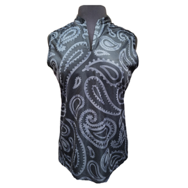 Women's Nike Navy Paisley Sleeveless Golf Polo Size M