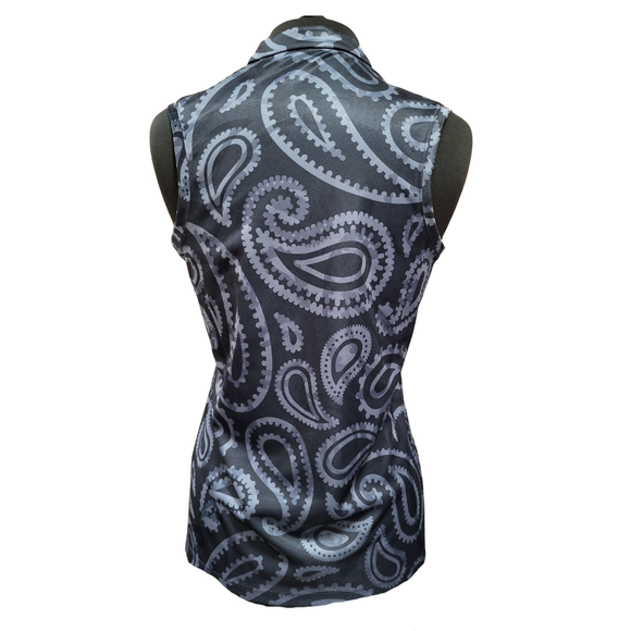 Women's Nike Navy Paisley Sleeveless Golf Polo Size M