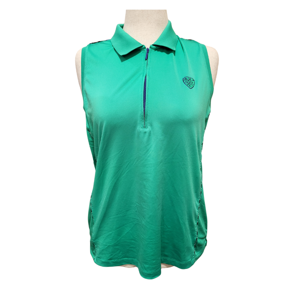 Peter Millar Women's Green Sleeveless Polo w/ Logo Size XL
