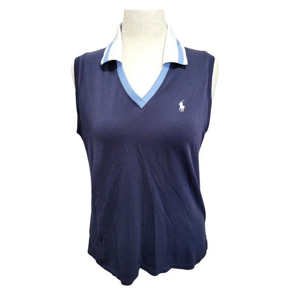 Ralph Lauren Polo Golf Navy Sleeveless Golf Polo Size XL MSP$100