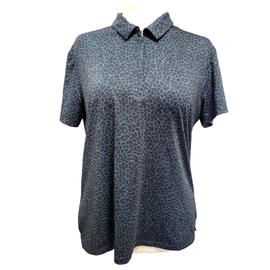 Dunning Golf Women's Navy Print Short Sleeve Polo Size XL MSP$85