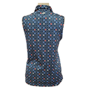 Peter Millar Women's Navy Geo Print Sleeveless Golf Polo w/ Logo Size L-2