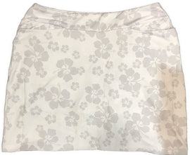 New Taylor Jordan 17.5" White w/Gray Hibiscus Flower Golf Skort MSP$85