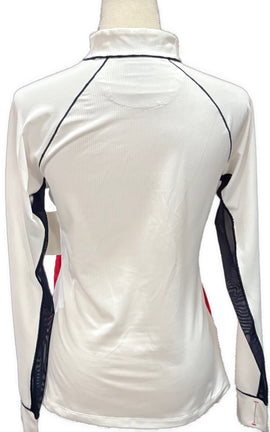 Greg Norman Women's SolarXP White Navy & Pink Full-Zip Jacket Size S - 0